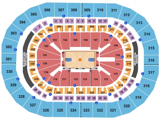 seating chart for Paycom Center - Basketball - NCAA Tournament - eventticketscenter.com