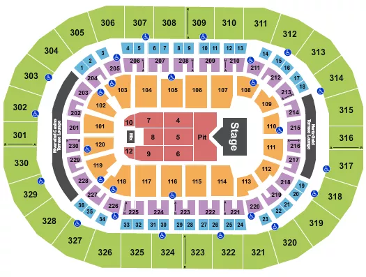 seating chart for Paycom Center - Cody Johnson - eventticketscenter.com