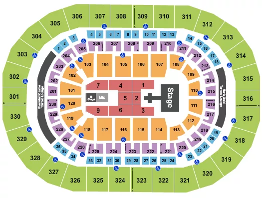 seating chart for Paycom Center - Def Leppard - eventticketscenter.com