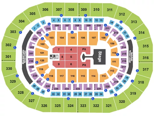 seating chart for Paycom Center - Disturbed - eventticketscenter.com