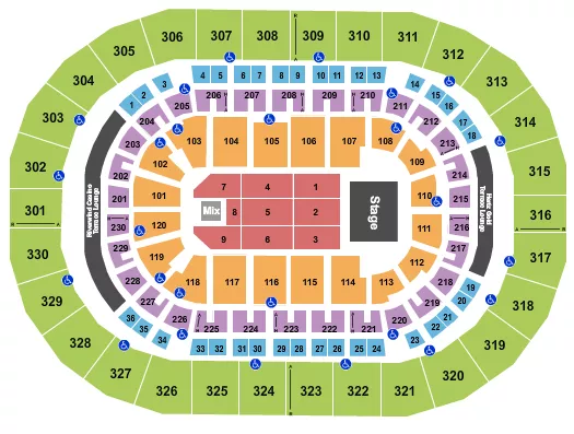 seating chart for Paycom Center - Endstage 4 - eventticketscenter.com