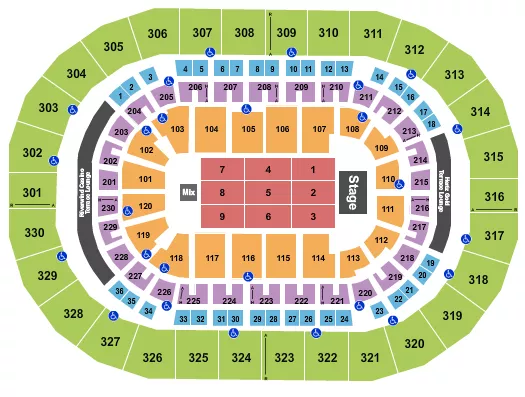 seating chart for Paycom Center - Endstage 5 - eventticketscenter.com