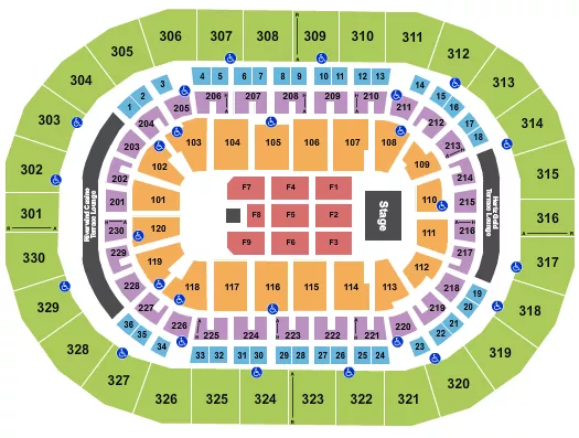 seating chart for Paycom Center - Endstage 7 - eventticketscenter.com