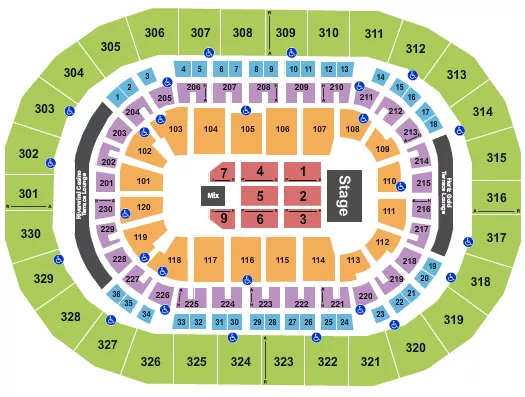 seating chart for Paycom Center - Endstage 9 - eventticketscenter.com