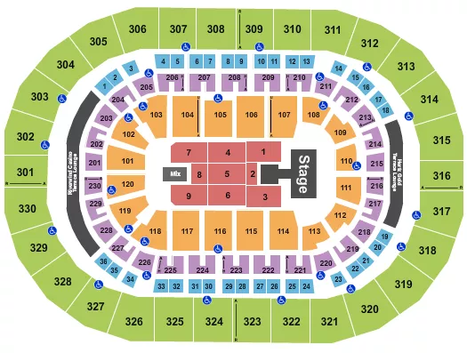 seating chart for Paycom Center - Endstage Catwalk - eventticketscenter.com