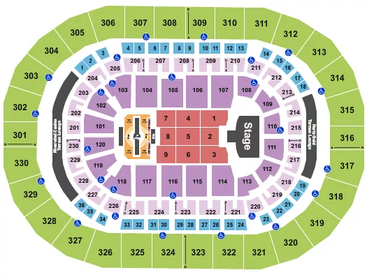 seating chart for Paycom Center - Justin Timberlake - eventticketscenter.com