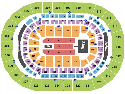 seating chart for Paycom Center - Kid Rock - eventticketscenter.com