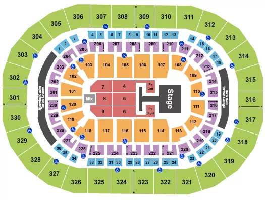 seating chart for Paycom Center - Luke Bryan 2024 - eventticketscenter.com