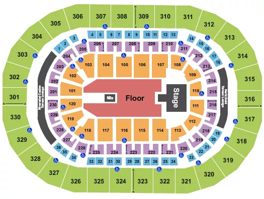 seating chart for Paycom Center - NF - eventticketscenter.com