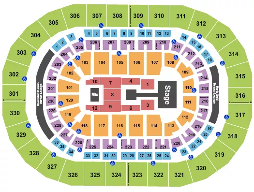 seating chart for Paycom Center - Nicki Minaj - eventticketscenter.com