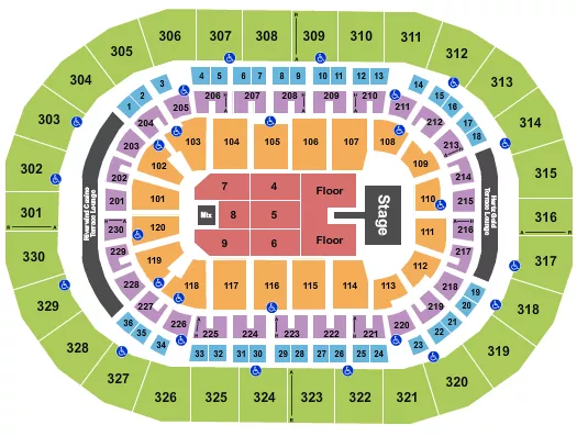 seating chart for Paycom Center - Parker McCollum 2 - eventticketscenter.com