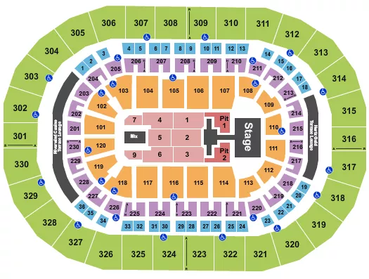 seating chart for Paycom Center - Phil Wickham - eventticketscenter.com