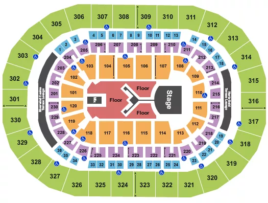 seating chart for Paycom Center - Shinedown - eventticketscenter.com