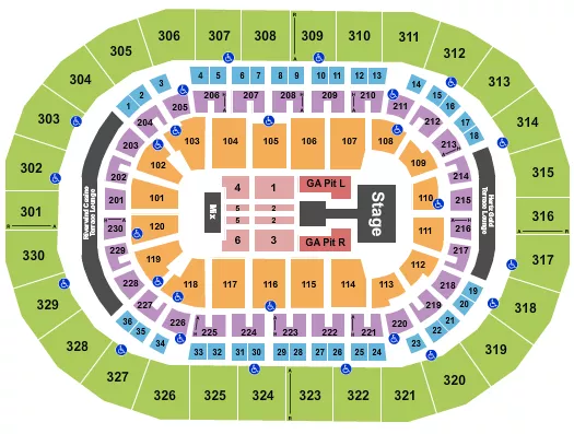seating chart for Paycom Center - Sombr - eventticketscenter.com