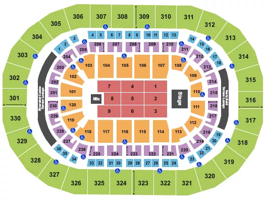 seating chart for Paycom Center - Tom Segura - eventticketscenter.com