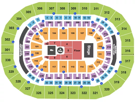 seating chart for Paycom Center - Tyler Childers - eventticketscenter.com