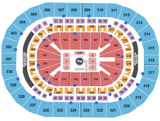 seating chart for Paycom Center - UFC - eventticketscenter.com