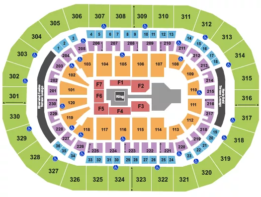seating chart for Paycom Center - WWE 2023 - eventticketscenter.com