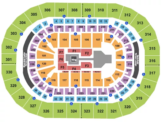 seating chart for Paycom Center - WWE - eventticketscenter.com