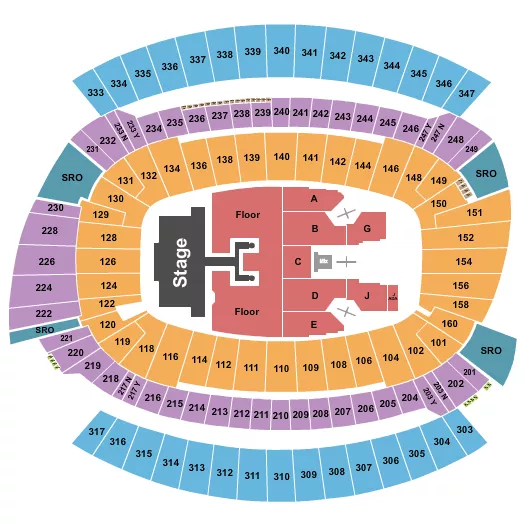 seating chart for Paycor Stadium - Luke Combs - eventticketscenter.com