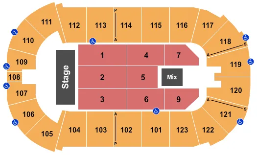 seating chart for Payne Arena - Endstage 3 - eventticketscenter.com
