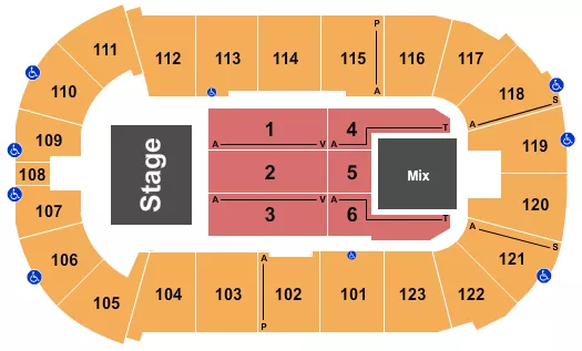 seating chart for Payne Arena - Endstage 5 - eventticketscenter.com