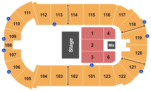 seating chart for Payne Arena - George Lopez 2 - eventticketscenter.com