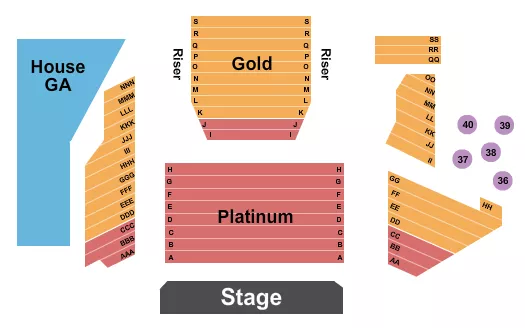 seating chart for Payomet Performing Arts Center - Endstage Platinum/Gold 2 - eventticketscenter.com