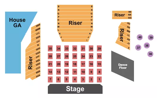 seating chart for Payomet Performing Arts Center - Endstage Platinum Tables - eventticketscenter.com