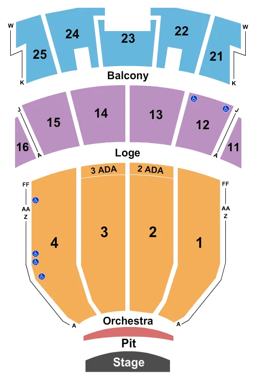 seating chart for Peabody Auditorium - Endstage Pit - eventticketscenter.com