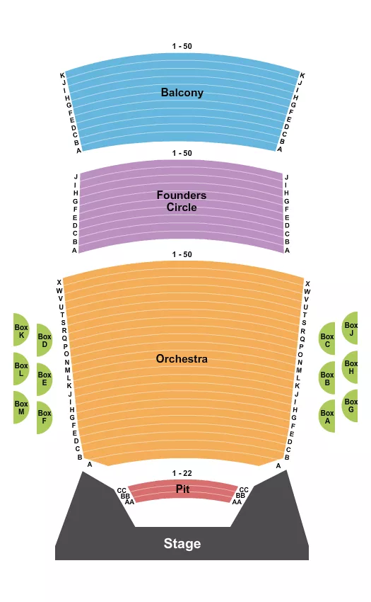 seating chart for Peace Concert Hall At The Peace Center - SC - Endstage 2 - eventticketscenter.com