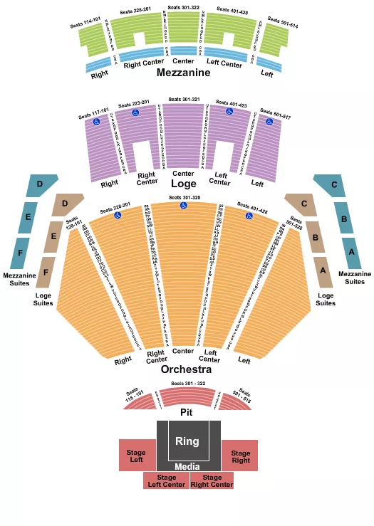 seating chart for Peacock Theater - Los Angeles - Boxing - eventticketscenter.com