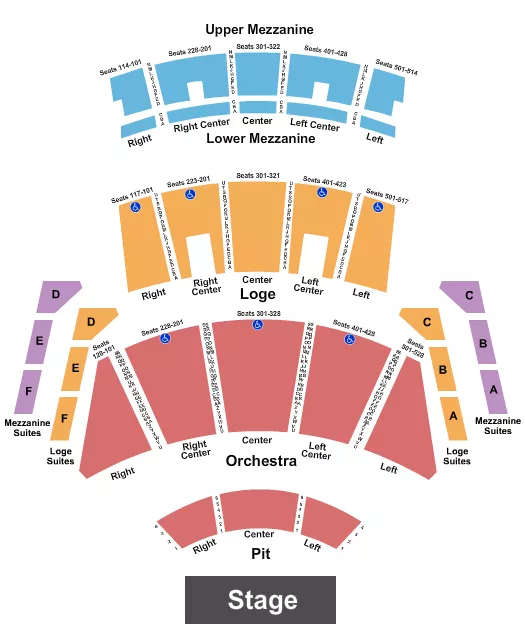 seating chart for Peacock Theater - Los Angeles - Endstage 3 - eventticketscenter.com