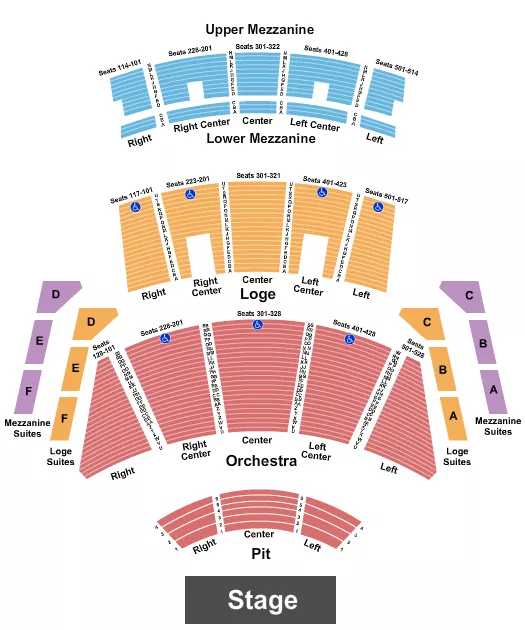 seating chart for Peacock Theater - Los Angeles - Endstage 3 - eventticketscenter.com