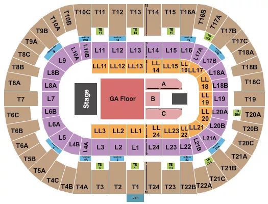seating chart for Pechanga Arena - San Diego - Endstage GA Floor 3 - eventticketscenter.com
