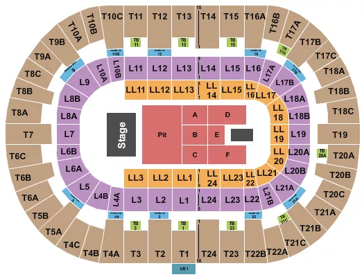 seating chart for Pechanga Arena - San Diego - Endstage GA Pit 2 - eventticketscenter.com