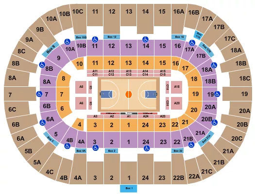 seating chart for Pechanga Arena - San Diego - Harlem Globetrotters - eventticketscenter.com