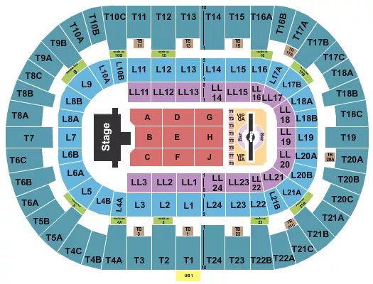 seating chart for Pechanga Arena - San Diego - Justin Timberlake - eventticketscenter.com