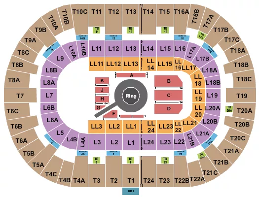 seating chart for Pechanga Arena - San Diego - MMA 3 - eventticketscenter.com