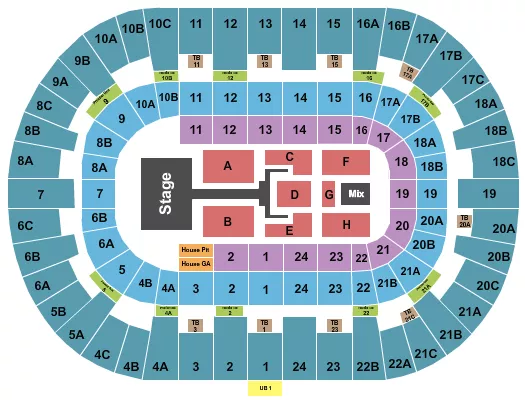 seating chart for Pechanga Arena - San Diego - TobyMac - eventticketscenter.com