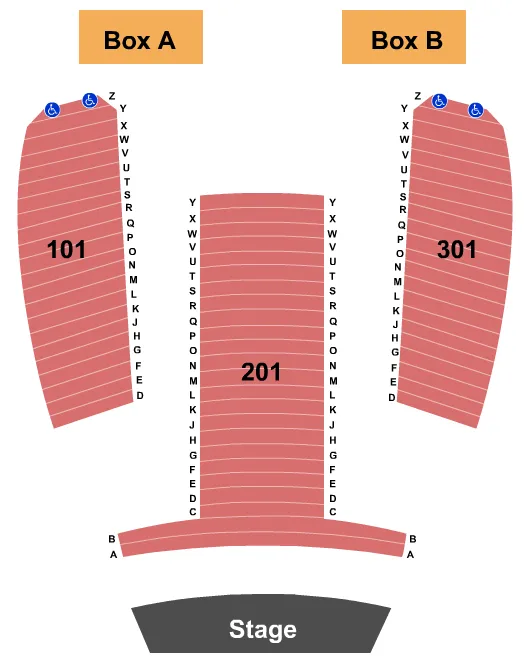 seating chart for Peery's Egyptian Theatre - End Stage - eventticketscenter.com