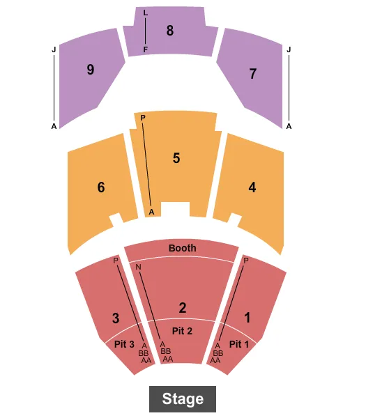 seating chart for Penn & Teller Theater at Rio Las Vegas - End Stage 2 - eventticketscenter.com