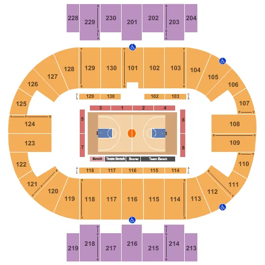 seating chart for Pensacola Bay Center - Basketball Globetrotters - eventticketscenter.com