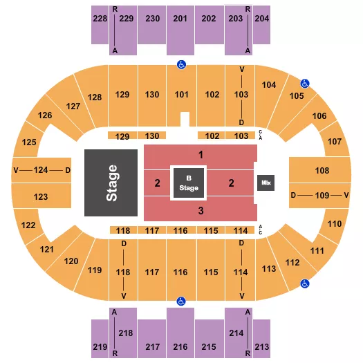 seating chart for Pensacola Bay Center - Casting Crowns - eventticketscenter.com