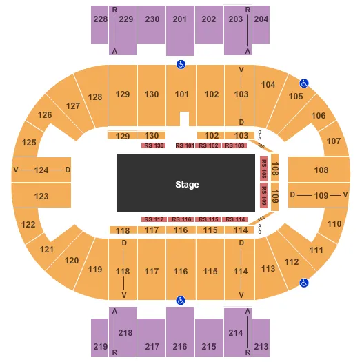 seating chart for Pensacola Bay Center - Disney On Ice 2 - eventticketscenter.com