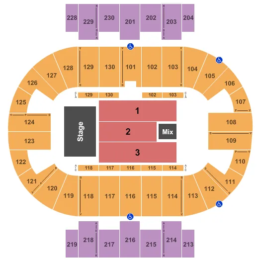 seating chart for Pensacola Bay Center - Endstage-3 - eventticketscenter.com