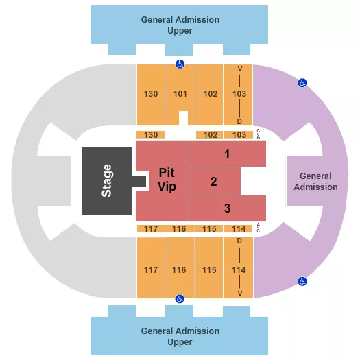 seating chart for Pensacola Bay Center - Flo Rida - eventticketscenter.com