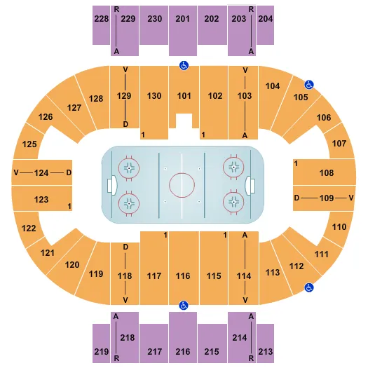 seating chart for Pensacola Bay Center - Hockey 1 - eventticketscenter.com