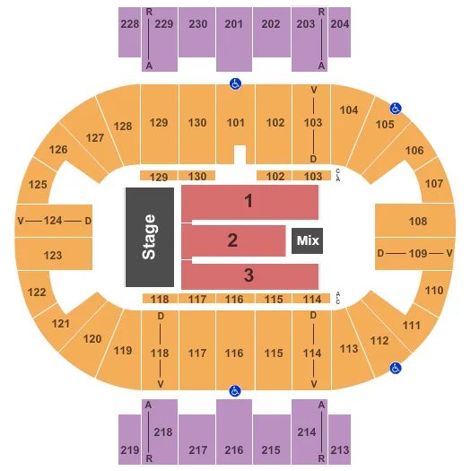 seating chart for Pensacola Bay Center - James Taylor - eventticketscenter.com
