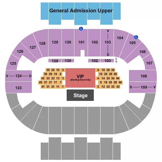 seating chart for Pensacola Bay Center - Mardi Gras - eventticketscenter.com